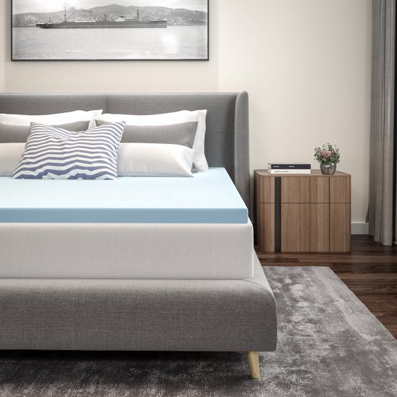 Emma Oliver 2" Gel Infused Cooling Memory Foam Mattress Topper, CertiPUR-US Certified Memory Foam- Queen