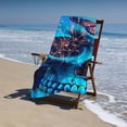 thumbnail image 4 of PHYHOO  Blue Butterflies Skull Beach Towel, Absorbent Quick Dry Swimming Yoga Beach Towels, Sand Free Microfiber Beach Towel 30x60in, 4 of 8