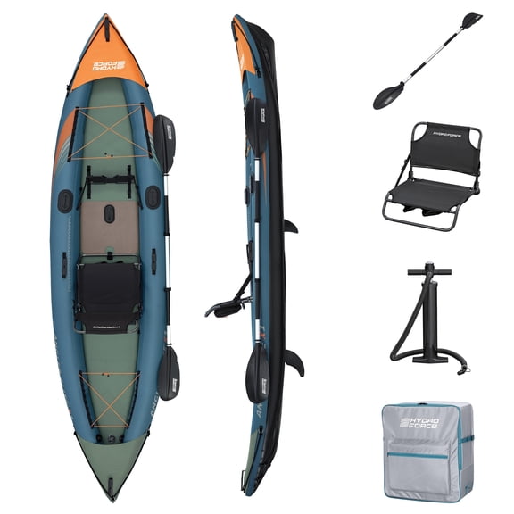 Hydro Force Angler Elite X1 Inflatable 1-Person Fishing Kayak Set 12'6"