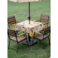 thumbnail image 3 of Outdoor Tablecloth with Umbrella Hole and Zipper, Orange Fall Square Table Cloth 60x60 Inch Waterproof Tablecloth, Thanksgiving Maple Leaf Birds Vintage Picnic Table Cover for Patio Camping, 3 of 7