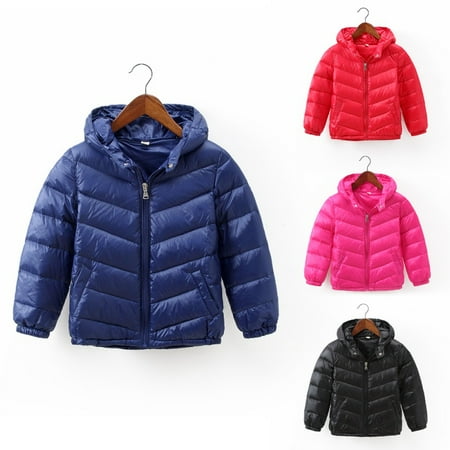 

Kacakid Girls Boys Down Jacket Kids Lightweight Winter Hooded Warm Outwear