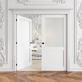 thumbnail image 2 of 72" X 80" Interior Frosted Glass Paneled French Doors Solid Double Doors With Hardware Kit / Handles, 2 of 8