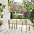 thumbnail image 3 of VECELO 3-Piece Bar Table Set with 2 Stools, Space Saving Round Pub Table Set for Breakfast Nook, Bistro, Dining Room, Kitchen, Gold, 3 of 8