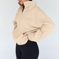 thumbnail image 5 of Yokua Quarter Zipper Cropped Sweatshirt Long Sleeve Oversized Pullover Top for Women, 5 of 8