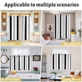 thumbnail image 6 of Black Grey Stripes Kitchen Curtains Small Short 39 Inch Length, White Striped Vertical Modern Geometric Bedroom Living Room Curtains, Light Filtering Cafe Curtain Drapes 2 Panels Set 55''x39'', 6 of 9