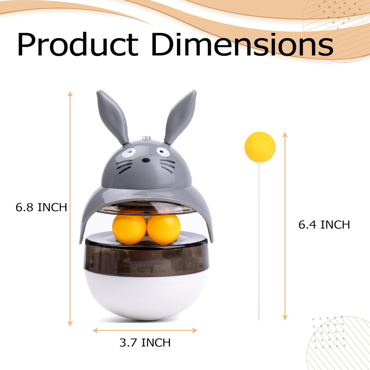 Cat Treat Puzzle Toy, Auto-Balancing Pet Food Dispenser - Brain Stimulating - Slow Feeder - Boredom Relief Kitten Toys, Interactive Training, Toy for Indoor Bored Cats (White, Sheep)