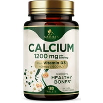 Calcium 1200 mg with Vitamin D3 - Bone Health Supplement, Vitamin D & Calcium Supplements for Women & Men - Bone Strength, Teeth & Immune Support, Nature's Calcium Pills, Bottled in USA - 180 Tablets