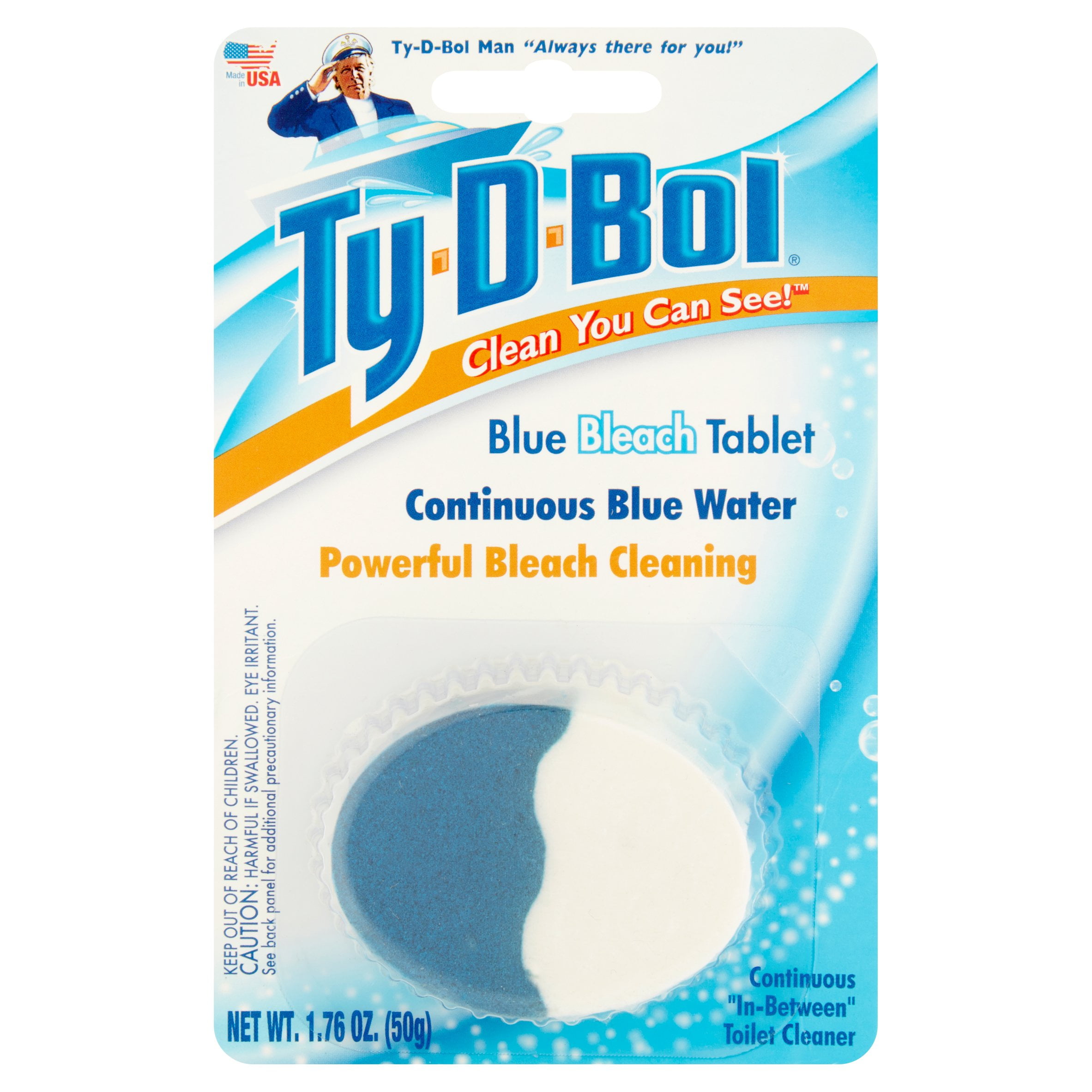TyDBol Toilet Cleaner Blue & Bleach Toilet Bowl Cleaner Tablet 1.7 Oz
