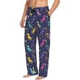 thumbnail image 3 of Kdxio Colorful Dinosaur Print Men's Sleep Pajama Pant Lounge Pants with Pockets, 3 of 8