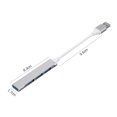 thumbnail image 2 of Portable USB Hub USB Adapter 4-in-1 Aluminum Alloy Hub with USB2.0/USB3.0 Ports Wide Compatibility Silver, 2 of 7