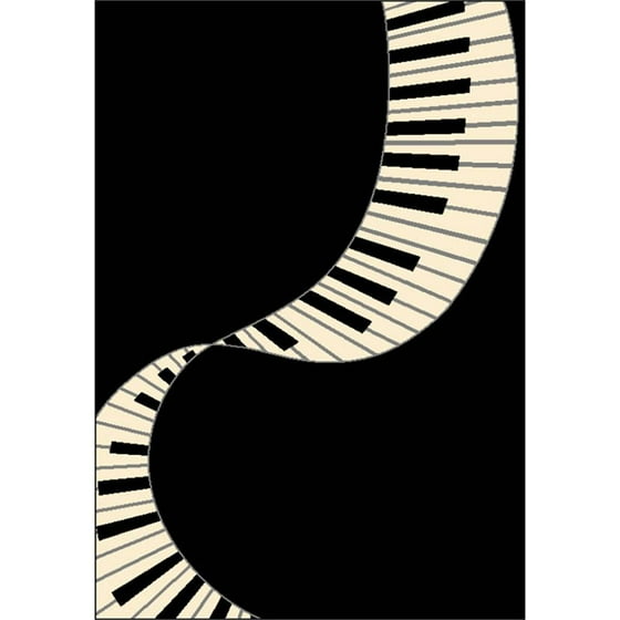 Terra Piano Rectangle Area Rug Black White Com