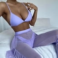 thumbnail image 5 of Bathing Suit 3Pcs/Set Swim Pool Matching Padded Charming Bra Briefs Swimwear Set with Long Pants, 5 of 5
