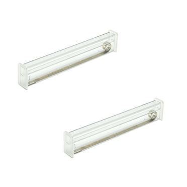 (2 Pack) The Home Edit Shallow Expandable Drawer Dividers for Kitchen 1.375" x 2.5" x 24", Clear Plastic