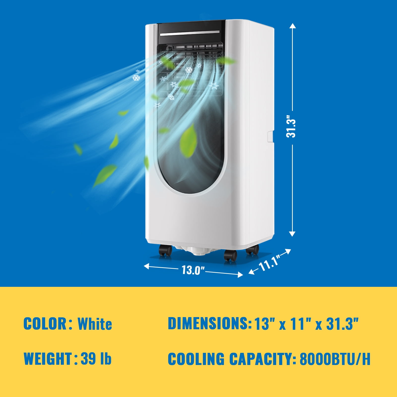 DEMULLER Portable Air Conditioner 4400 BTU SACC(8000 ASHRAE),3-in-1 AC Units with Remote Control New