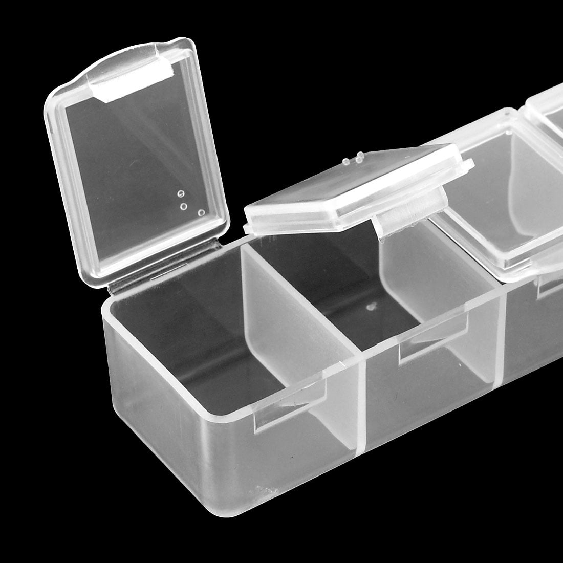 Plastic 7 Slots Component Tools Screws Jewelry Parts Storage Box Case 2 PCS