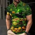 thumbnail image 2 of BiZtdJrK Weekly Sales, Big and Tall Tops for Men Novelty Golf Shirts Holiday Short Sleeve Button Down Lapel Blouse St Patricks Day Shamrock Printed Polos Shirt Multicolor XXXL, 2 of 6