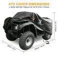 thumbnail image 2 of Unique Bargains Quad ATV Cover 190T Polyester Waterproof Outdoor for Polaris for Honda for Yamaha for Can-Am for Suzuki Black L 200*95*106cm, 2 of 7