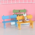 thumbnail image 2 of Decorative Mini Wooden Garden Bench Porch Chair Miniature Landscape Ornament for Photo Booth Props Home Decoration (Green), 2 of 8