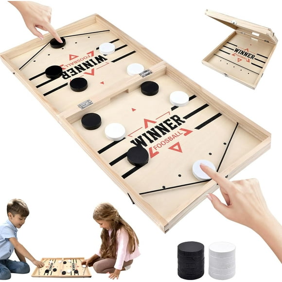Fast Sling Puck Game, Hockey Party Catapult Board Game- Catapult Board Game, Hockey Board Game Toys, Board Games for Two Players.