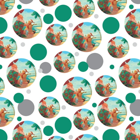 Christmas Holiday Santa Claus Beach Vacation Premium Gift Wrap Wrapping Paper Roll
