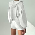 thumbnail image 6 of HAPIMO 3 Piece Sets for Women Tracksuit Sets Loungewear and Sporty Outfits Long Sleeve Cropped Hooded Jacket and Shorts Send Bra White S, 6 of 9