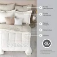 thumbnail image 3 of REAL TEXTIL Set de Edredón Duvet con Fundas de Almohada y Juego de Sábanas, Ideal para Cualquier Temporada (Blanco- Beige, doble), 3 of 7