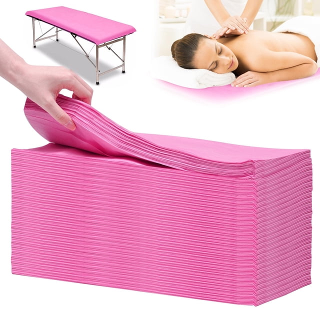 Sábanas desechables Biubumtu, 100 unidades, impermeables, color rosa
