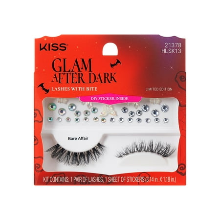 KISS Halloween False Eyelashes, ‘Bare Affair’, 12mm, Light Volume, 1 Pair KISS Lashes