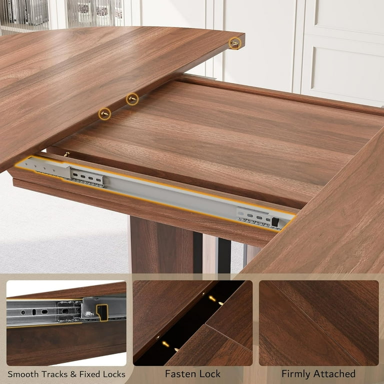 iPormis 59" Extendable Oval Dining Table, Walnut photo 4