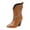 Brown, variant on Women's Pointed Toe Chun𝗄𝗒 B𝗈𝗈𝑡𝑠 Western B𝗈𝗈𝑡𝑠 Fashion Chain Ladies Shoes Cowboy Booties Fashion Mid Calf Shoes Comfortable Pull On Booties for Outdoor