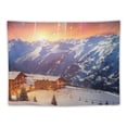 thumbnail image 5 of ONETECH Sunrise Tapestry, Winter in France Wall Hanging Large Tapestry Psychedelic Tapestry Decorations Bedroom Living Room Dorm(40x 30 Inches), 5 of 7