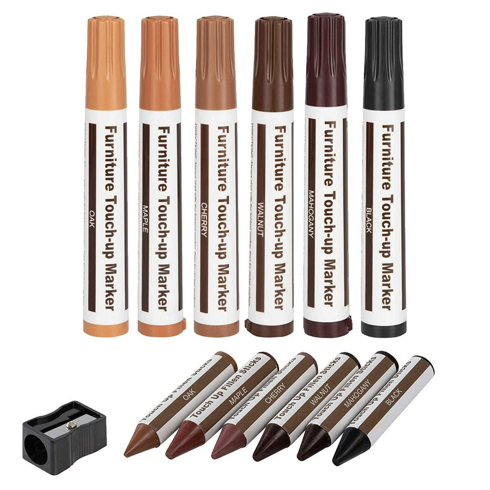 Wood Touch Up Markers, set of 13 Furniture Markers and Filler Crayons