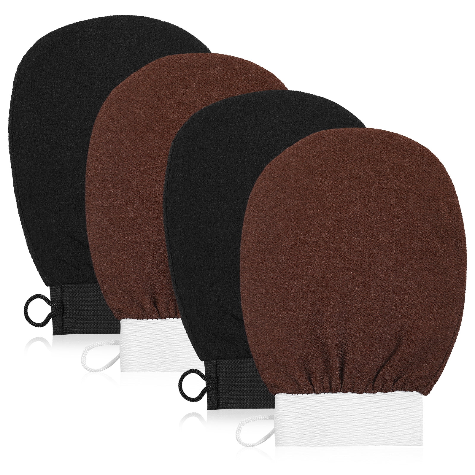 HEQUSIGNS 4Pcs Exfoliating Mitts for Shower, Korean Body Bath Scrub