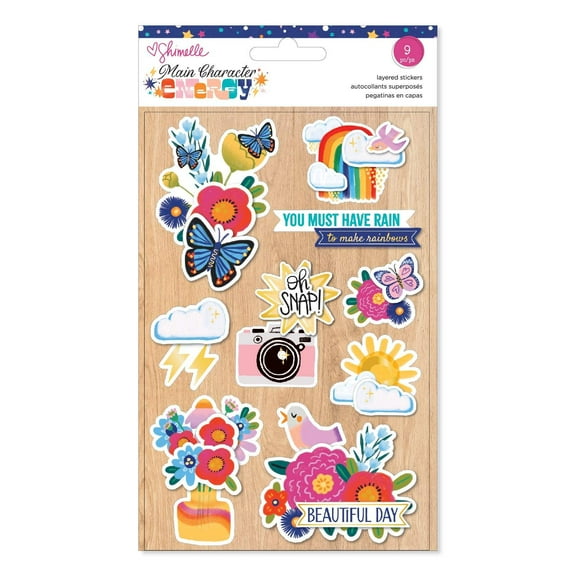 Shimelle Main Character Energy Stickers 9/Pkg-Layered - Gold Foil