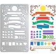 thumbnail image 1 of Banners, iconos, plantillas de metal para pirograbado, burbujas de acero inoxidable, marcos, plantillas reutilizables para bricolaje, grabado, pintura, repujado, diario, marcapáginas., 1 of 9