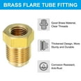 thumbnail image 4 of Uxcell 1 pcs Flare Connector SAE 45 Degree Flare Brass Adapter Flare Pipe Fitting 1/4" Female Flare x 3/8" Male Flare, 4 of 7