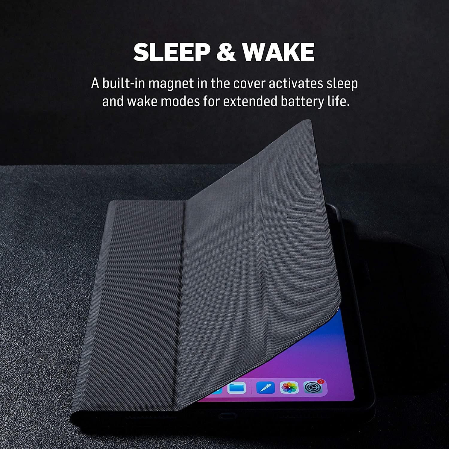 Adonit iPad 10.2 Case 2020 iPad 8th Generation / 2019 iPad 7th Gen Protective, Thin, Magnetic Stand Hard Back Shell Sleep/Wake Smart Cover Case with Pencil Holder for iPad 10.2 Inch