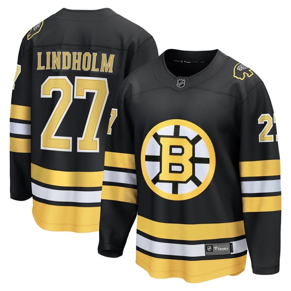 Men's Fanatics Hampus Lindholm Black Boston Bruins Home Breakaway Player Jersey