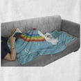 thumbnail image 5 of Saying Soft Flannel Fleece Throw Blanket, Be the Rainbow for Someone Elses Cloud Cartoonish Design, Cozy Plush for Indoor and Outdoor Use, 70" x 90", Pale Sky Blue Multicolor, by Ambesonne, 5 of 5