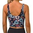 thumbnail image 3 of Kdxio Flowers ad Butterflies Print Workout Crop Tank Top for Women Racerback Yoga Tank Tops Athletic Sports Shirts Exercise Undershirts, 3 of 9