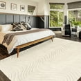 thumbnail image 4 of Vida Lomira Shag Striped Cream Area Rug, 6x9, 4 of 7