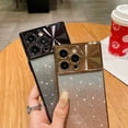 thumbnail image 5 of SaniMore for iPhone 15 Pro Case, Gradient Glitter Bling Paper Large Window Lens Protection Electroplated Frame Soft TPU Shockproof Anti-drop Slim Lightweight Fashion for Girls Women, Black, 5 of 11