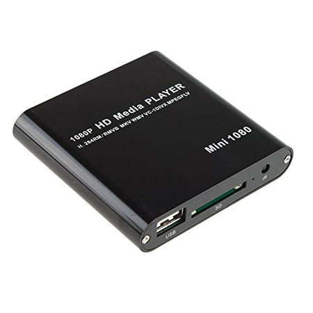 AGPtekÂ® Black Mini Full HD 1080P Digital Streaming Media Player-MKV/RM-SD/USB HDD-HDMI CVBS