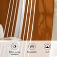 thumbnail image 6 of Burnt Orange White Stripe Sheer Curtains 63 Inch Length, Light Filtering Voile Curtain Panel, Modern Rustic Vertical Striped Rod Pocket Drapes Window Treatments for Living Room Bedroom 52"x63", 6 of 9