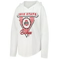 thumbnail image 2 of Women's Pressbox White Ohio State Buckeyes San Bruno Hoodie Long Sleeve T-Shirt, 2 of 3