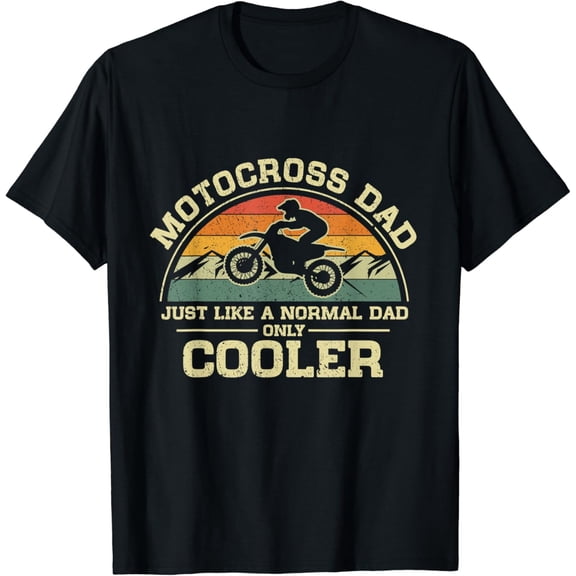 Retro Motocross Dad Funny Dirt Bike Father's Day Gift Men's Graphic T-Shirt Vintage Motorcycle Rider Apparel