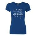 thumbnail image 2 of Wild Bobby I'm Only Talking to Jesus Today Inspirational/Christian Women Slim Fit Junior Tee, Royal, Medium, 2 of 6