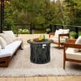 thumbnail image 3 of Patiojoy 32 Inch Outdoor Fire Pit Table 30,000 BTU Round Metal Fire Table with Lid & PVC Cover & Glass Stones CSA Approved, 3 of 10