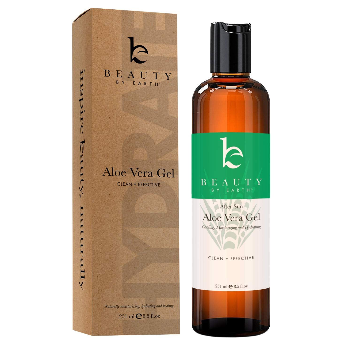 Beauty by Earth Aloe Vera Gel - Made with Organic Aloe Vera, After Sun Sunburn Relief, Gel is Best for Hair (1 Pack) - Walmart.com
