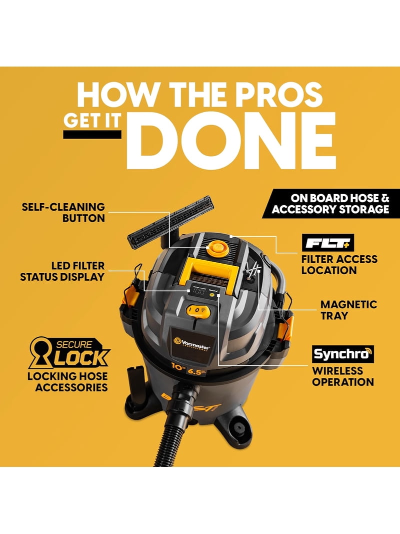 Vacmaster Beast Series 10-Gallon 6.5 Peak HP Wet Dry Shop Vacuum